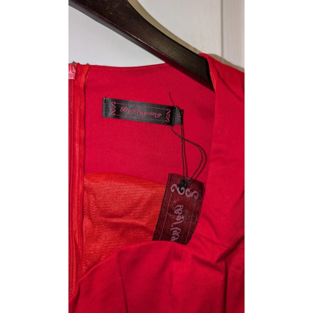 Women's Bo Fly‎ 60s Style Red Dress Size XXL - Picture 3 of 5